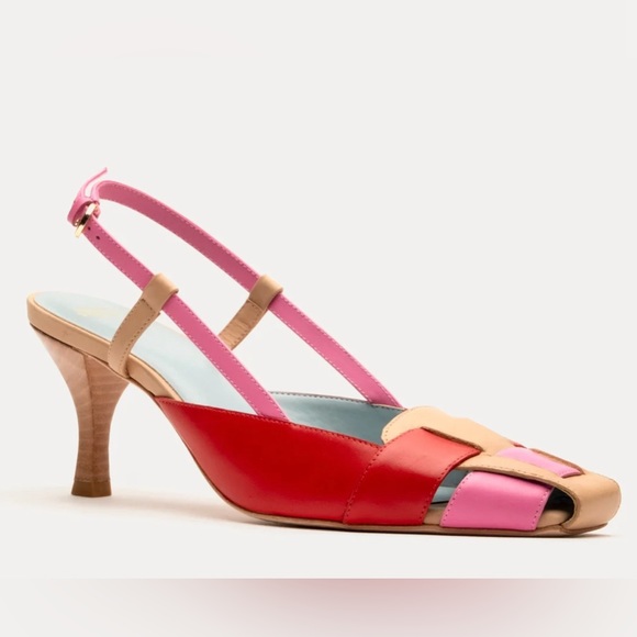 NIB Frances Valentine Liza Basketweave Pump Sz. 9 - Picture 2 of 8